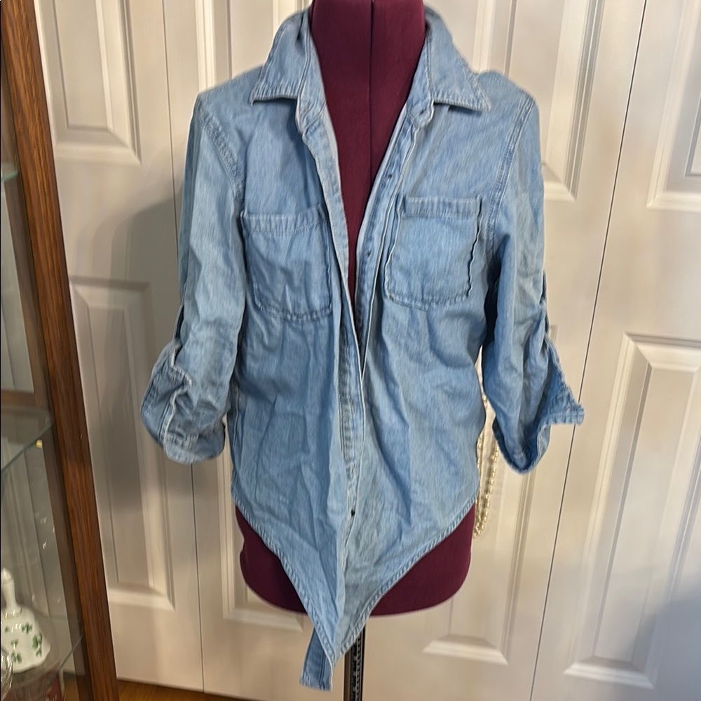 Denim Button-Up Women's Top